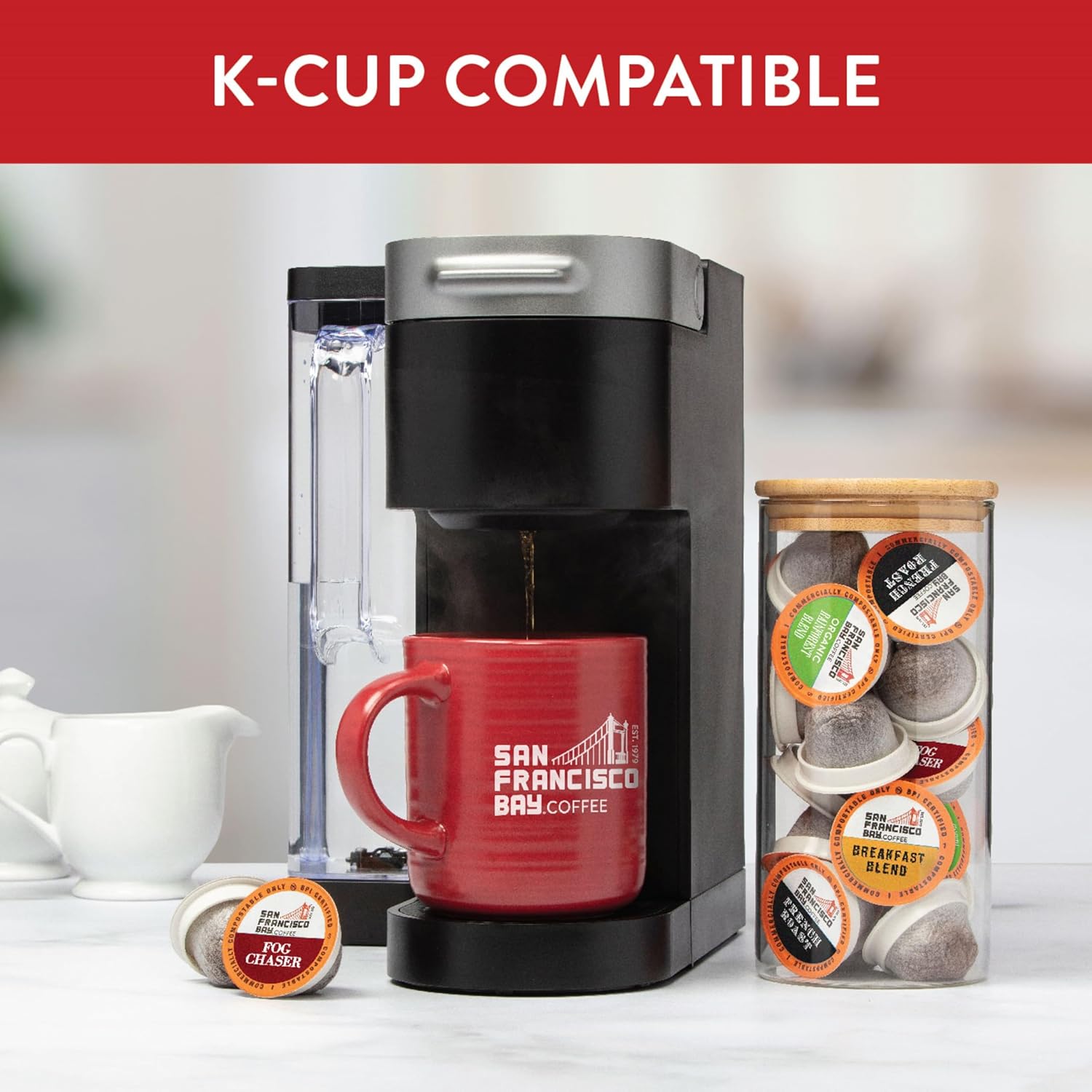 Alternative view of San Francisco Bay Compostable Coffee Pods - Original Variety Pack (80 Ct) K Cup Compatible including Keurig 2.0, French, Breakfast, Fog, Organic Rainforest