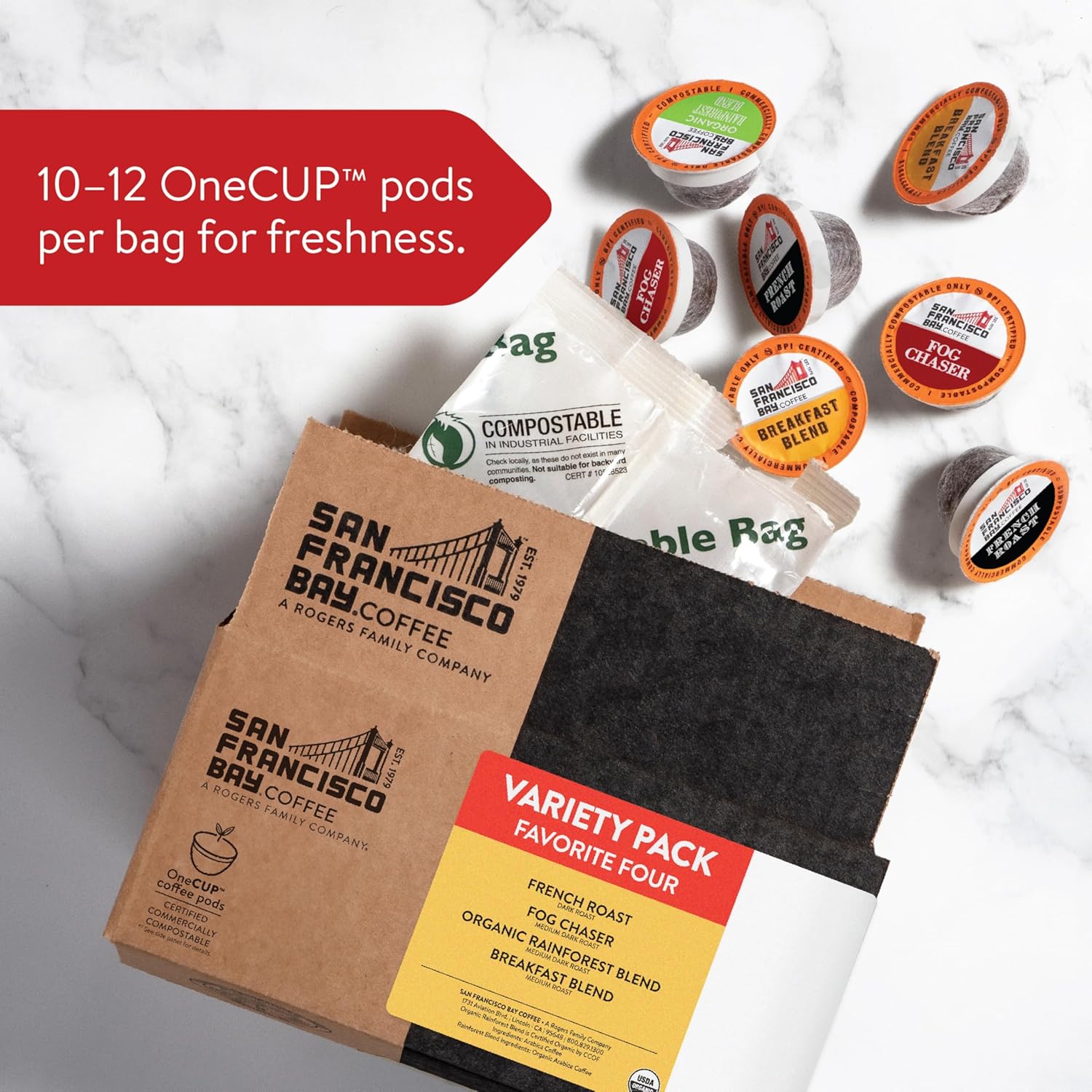 San Francisco Bay Compostable Coffee Pods - Original Variety Pack (80 Ct) K Cup Compatible including Keurig 2.0, French, Breakfast, Fog, Organic Rainforest - Image 4