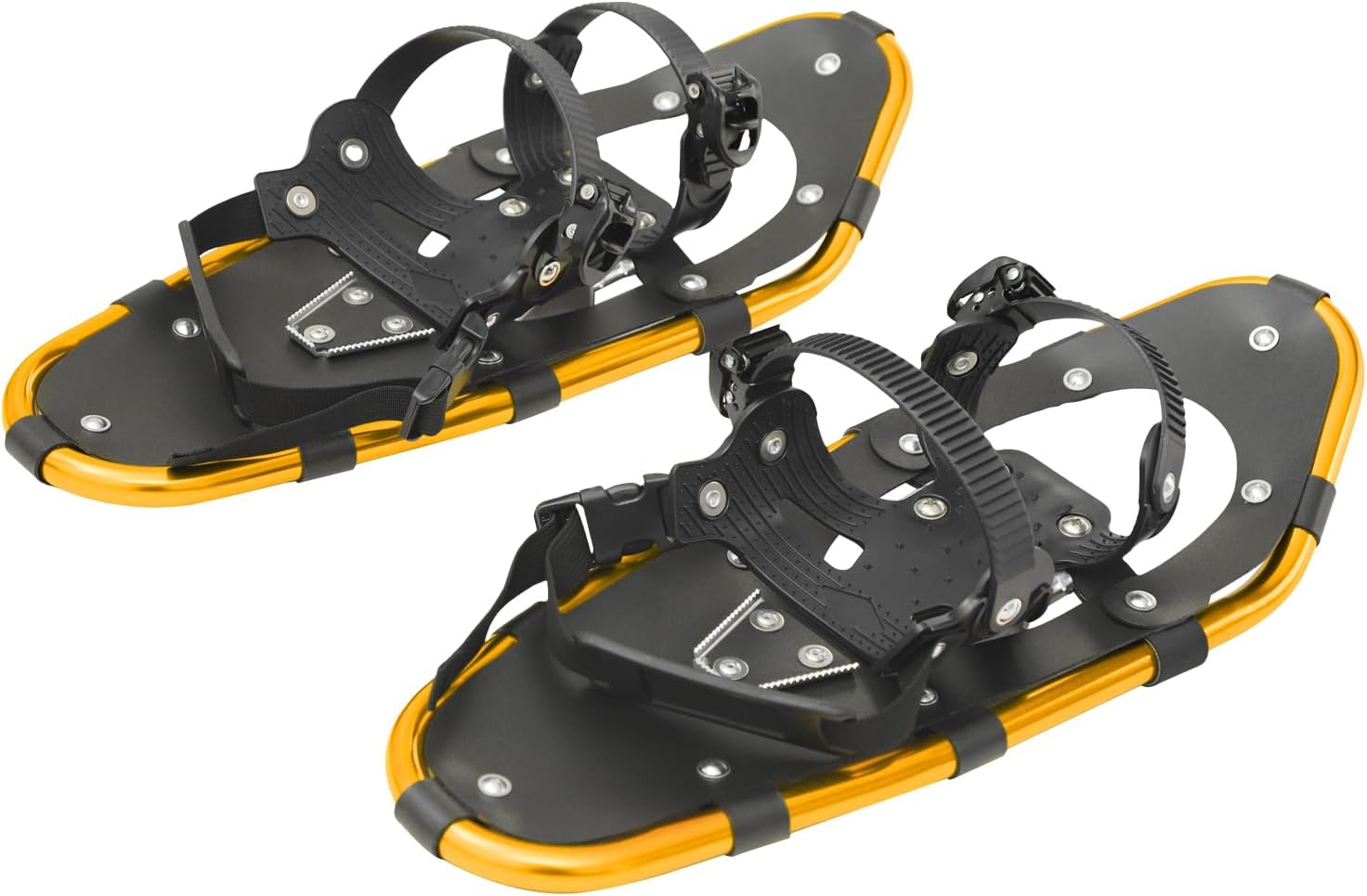 GEYOPMID 21/25in Snowshoes for Men Women Youth Kids, Light Weight Aluminum Snow Shoes with Trekking Poles, Crampon Protector and Carrying Tote Bag