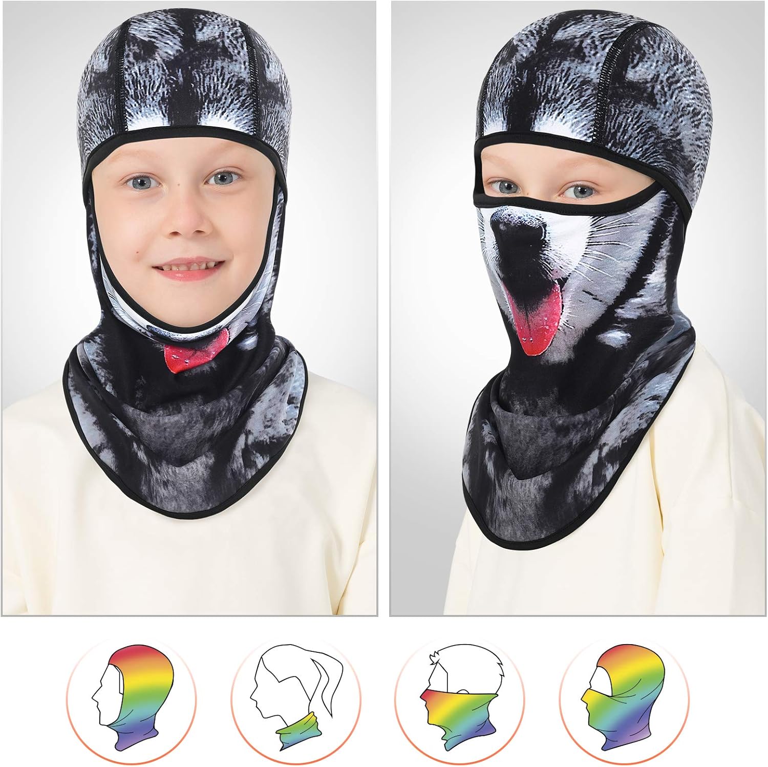 Alternative view of Venswell Kids Balaclava Windproof Ski Mask Winter Face Warmer for Cold Weather Boys Girls