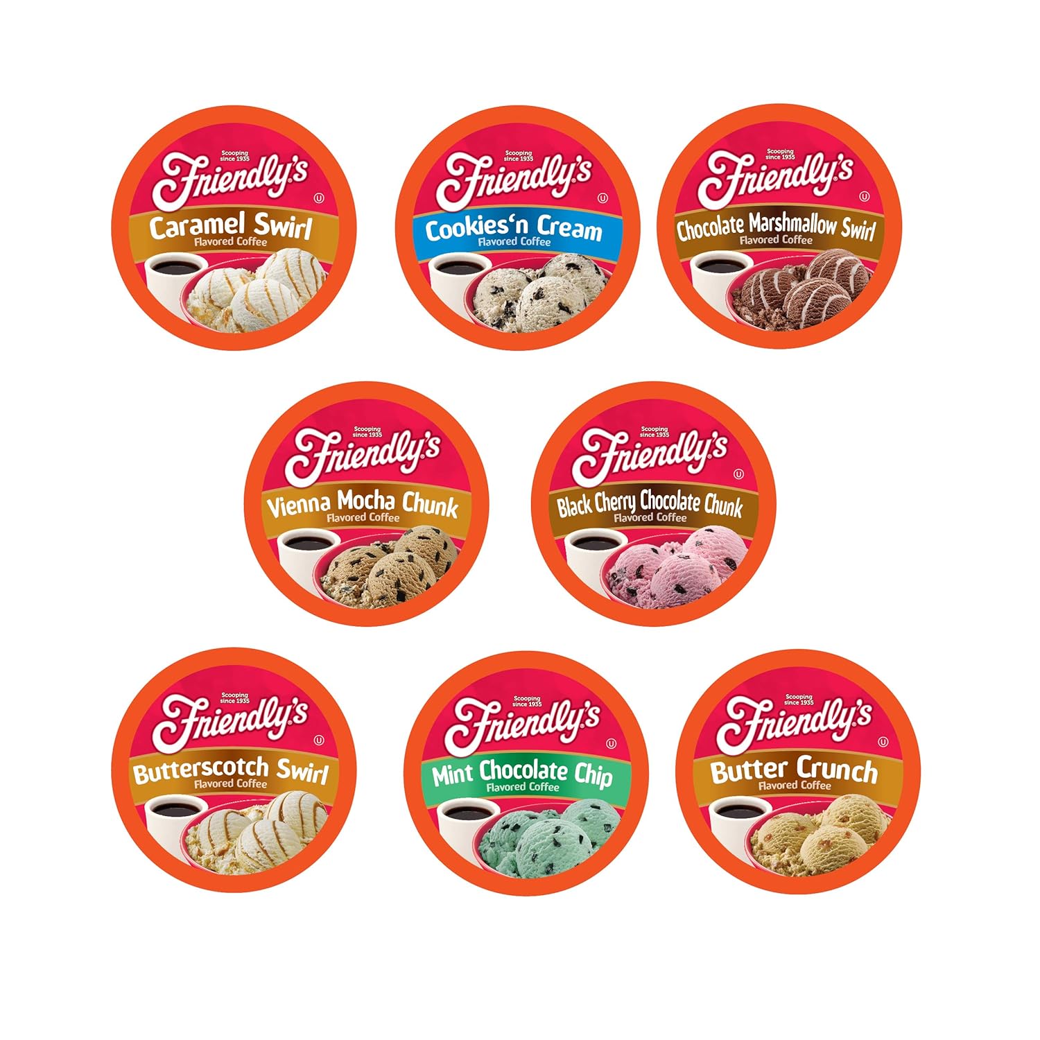 Alternative view of Friendly's Coffee Pods Assorted Flavored Ice Cream Variety Pack Compatible with Keurig K Cup Brewers, Assorted Variety Pack, 40 Count (Pack of 1)