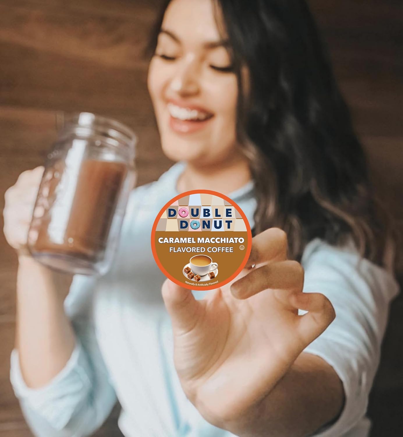 Alternative view of Double Donut Caramel Macchiato Flavored Coffee Pods - Caramel Coffee in Single Serve Coffee Pods for the Keurig K Cups Coffee Brewers, Medium Roast From Double Donut, 80 Count