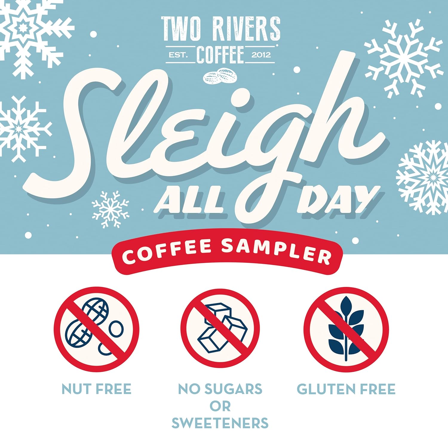Two Rivers Coffee Sleigh All Day Holiday Coffee Pods Compatible with Keurig K Cup Brewers, Assorted Coffee Sampler, 40 Count (Pack of 1) - Image 4