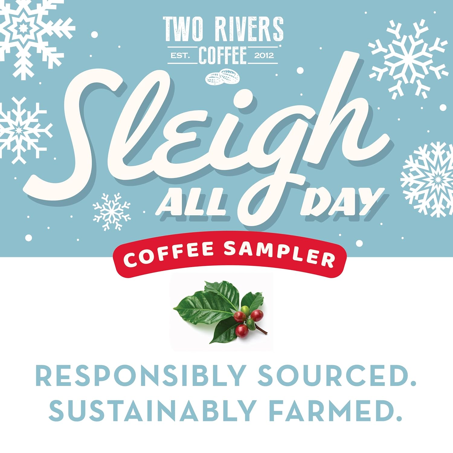 Two Rivers Coffee Sleigh All Day Holiday Coffee Pods Compatible with Keurig K Cup Brewers, Assorted Coffee Sampler, 40 Count (Pack of 1) - Image 6