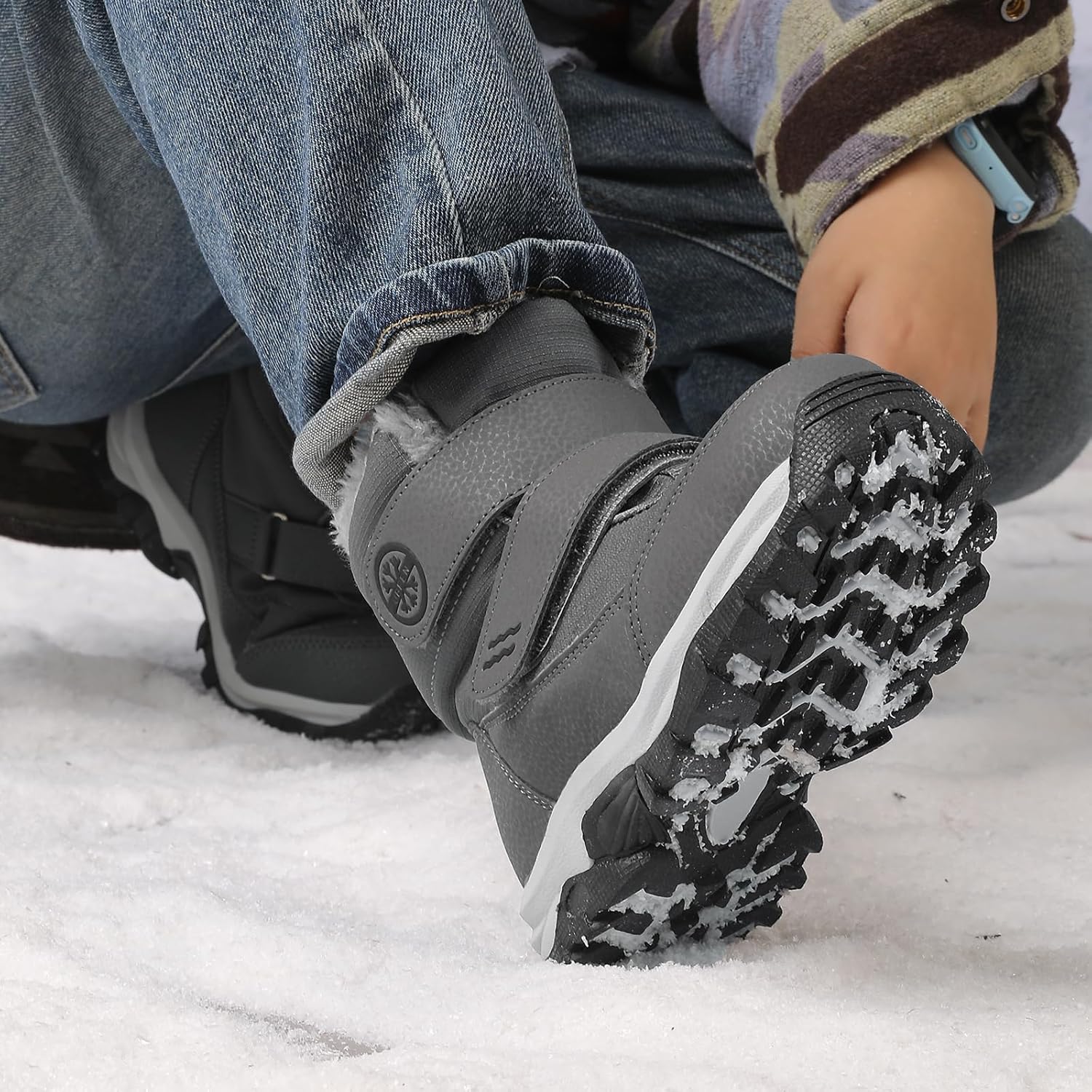 UBFEN Kids Snow Boots Boys Girls Winter Warm Waterproof Outdoor Slip Resistant Cold Weather Unisex Shoes (Toddler/Little Kid/Big Kid)