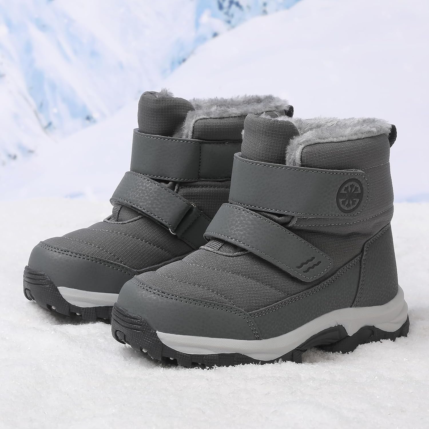 Alternative view of UBFEN Kids Snow Boots Boys Girls Winter Warm Waterproof Outdoor Slip Resistant Cold Weather Unisex Shoes (Toddler/Little Kid/Big Kid)