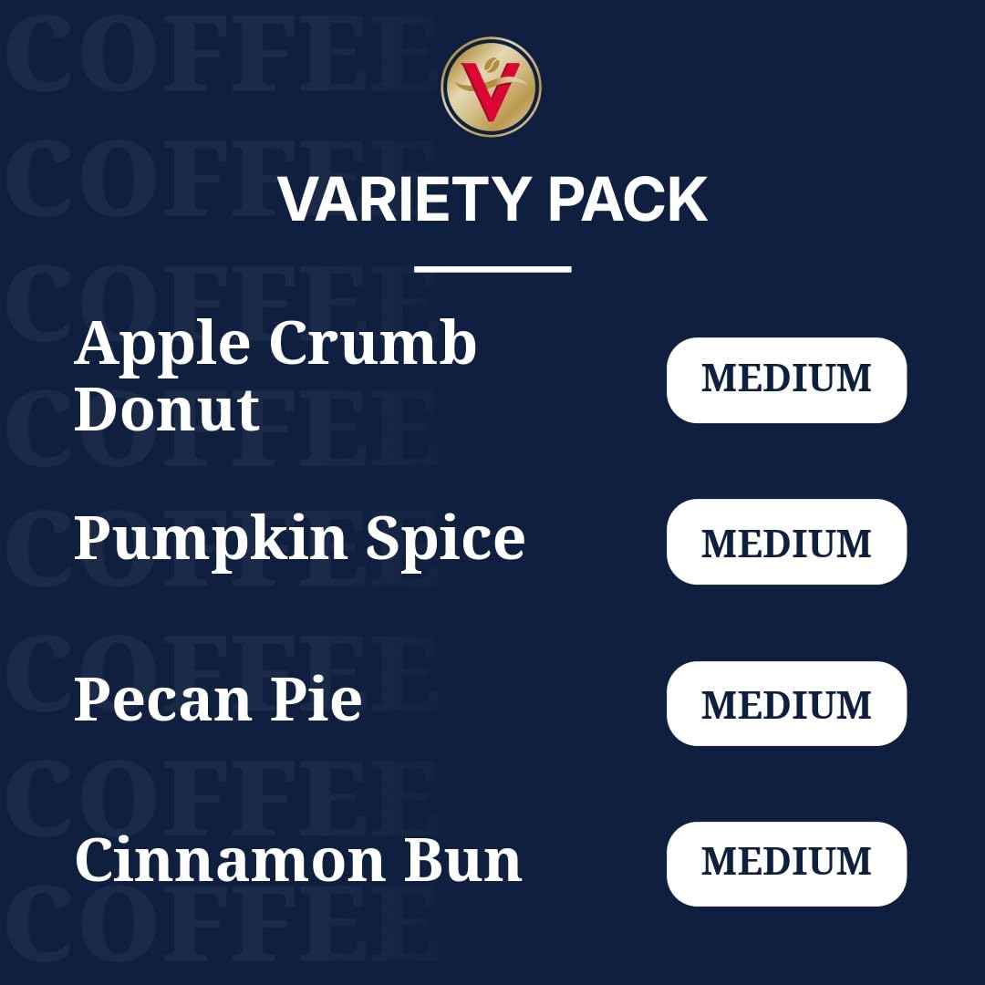 Victor Allen's Coffee Autumn Favorites Coffee Variety Pack (Apple Crumb Donut, Pumpkin Spice, Pecan Pie, Cinnamon Bun), 96 Count, Single Serve Coffee Pods for Keurig K-Cup Brewers