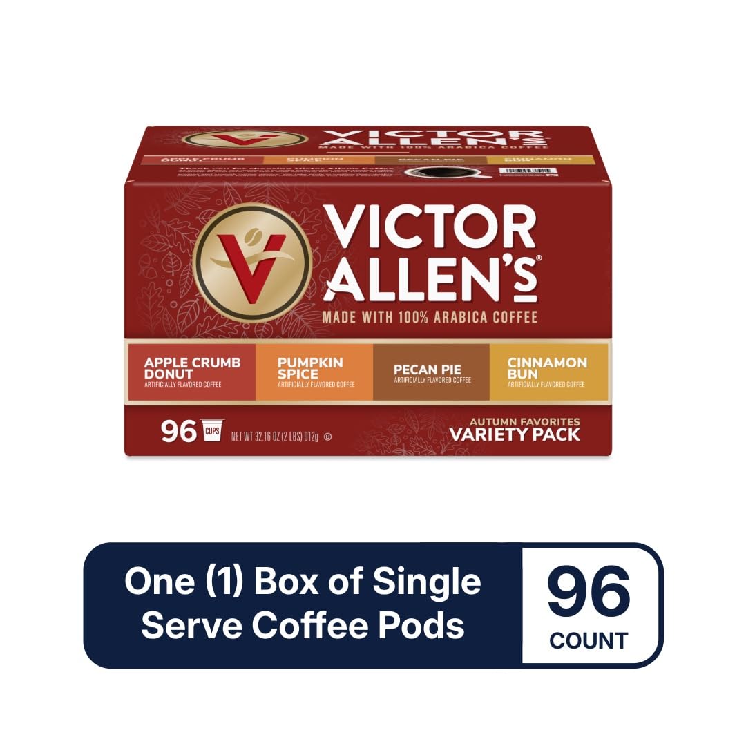 Alternative view of Victor Allen's Coffee Autumn Favorites Coffee Variety Pack (Apple Crumb Donut, Pumpkin Spice, Pecan Pie, Cinnamon Bun), 96 Count, Single Serve Coffee Pods for Keurig K-Cup Brewers