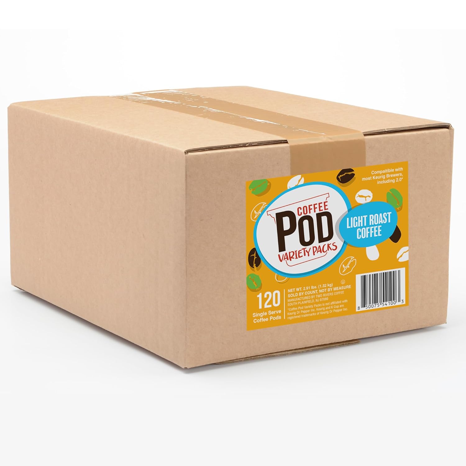 Coffee Pod Variety Packs Light Roast Sampler, Assorted, Compatible with 2.0 K-Cup Brewers, Variety Pack, 120 Count (Pack of 1)