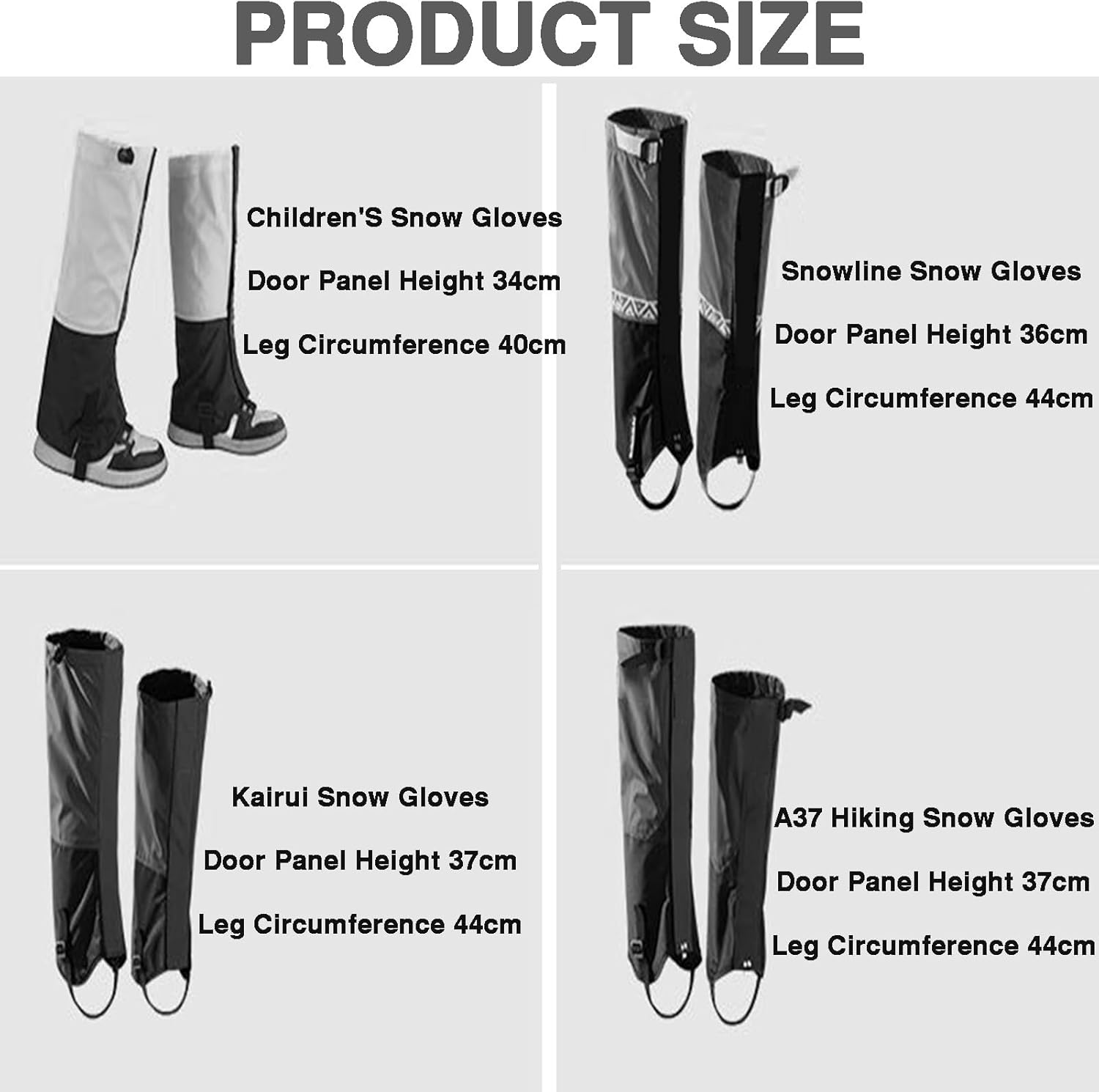 Children's Snow Gaiters Outdoor Mountaineering Leg Covers Unisex Outdoor Gaiters Adjustable Leg Covers,TPU Buckle Shoelace Buckle,Suitable for Snowshoeing Hiking Mountaineering