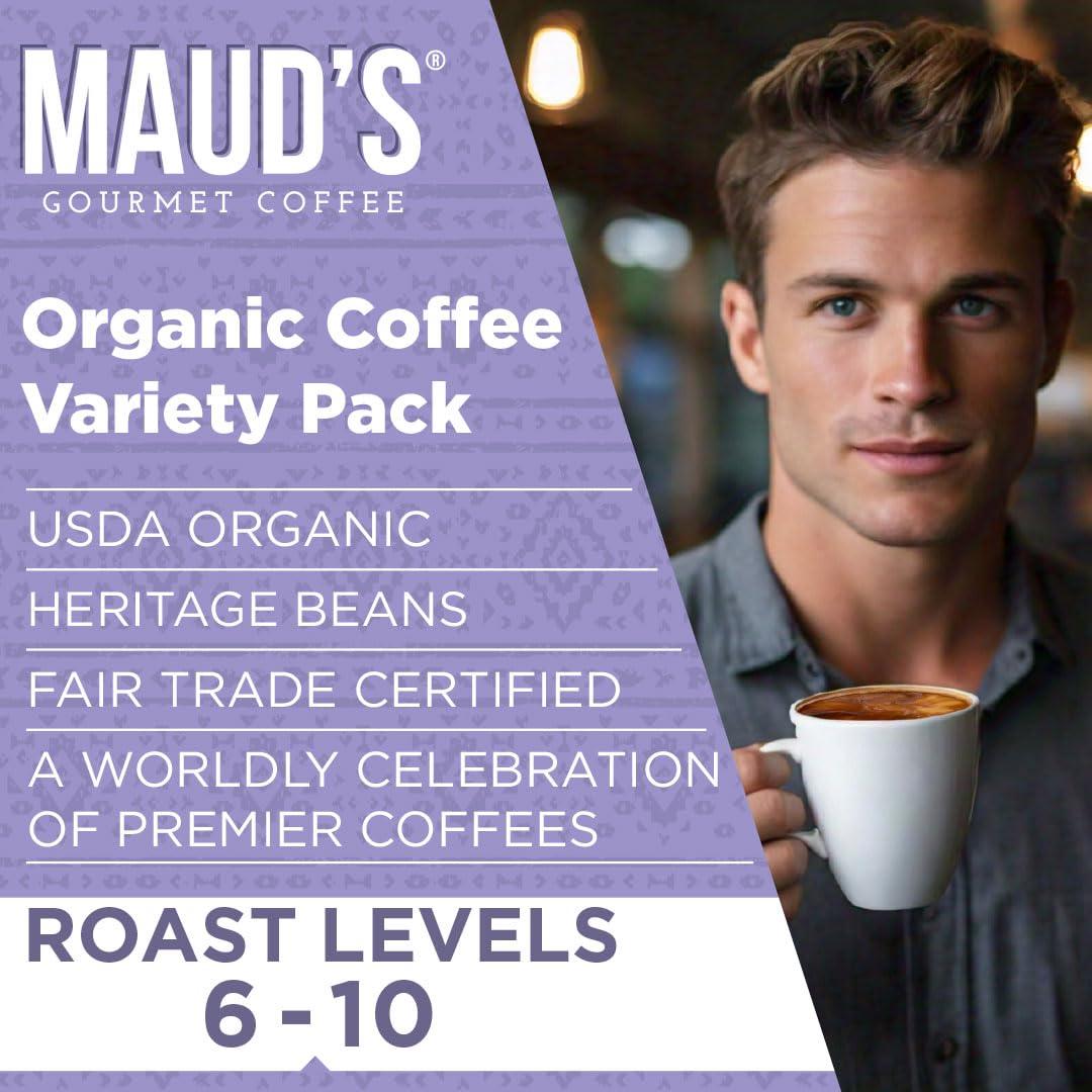 Alternative view of Maud's Organic Coffee Pods Variety Pack, 56 ct, 8 Assorted Flavors, Recyclable Single Serve Pods u2013 100% Arabica Coffee, Compatible with Keurig K Cups Maker