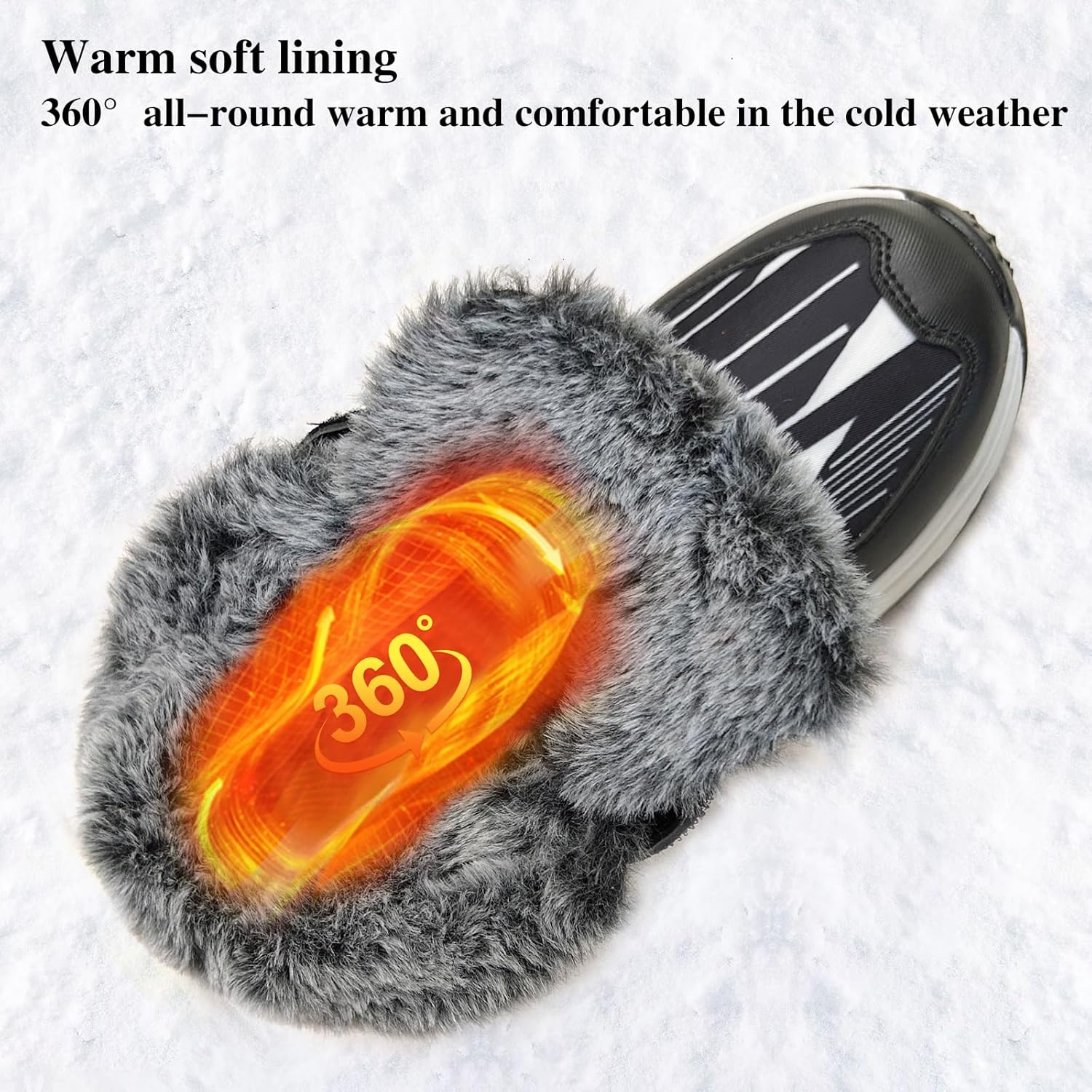 Alternative view of VITUOFLY Boys Hiking Boots Kids Hiking Shoes Girls Outdoor Warm Winter Snow Boots Adventure Trekking Shoes Anti-skid Sneakers Steel Buckle Durable Comfortable