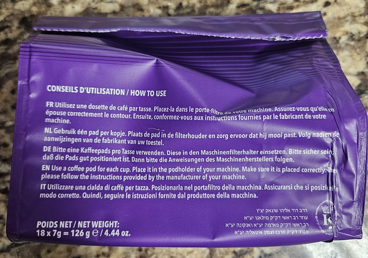 Alternative view of Italian Coffee pads compatible with Senseo machines (3 Flavors mix, 54 pads)