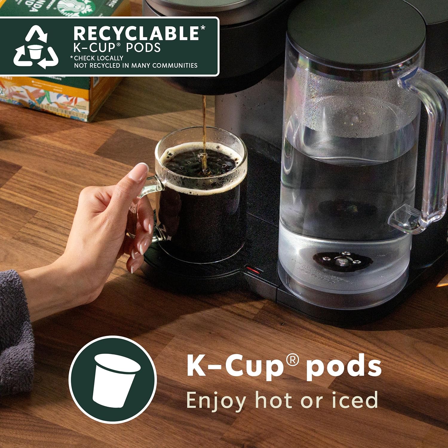 Alternative view of Starbucks K-Cup Coffee Pods, Starbucks Blonde Roast Hot or Iced Coffee, Veranda Blend, 40 Keurig Pods