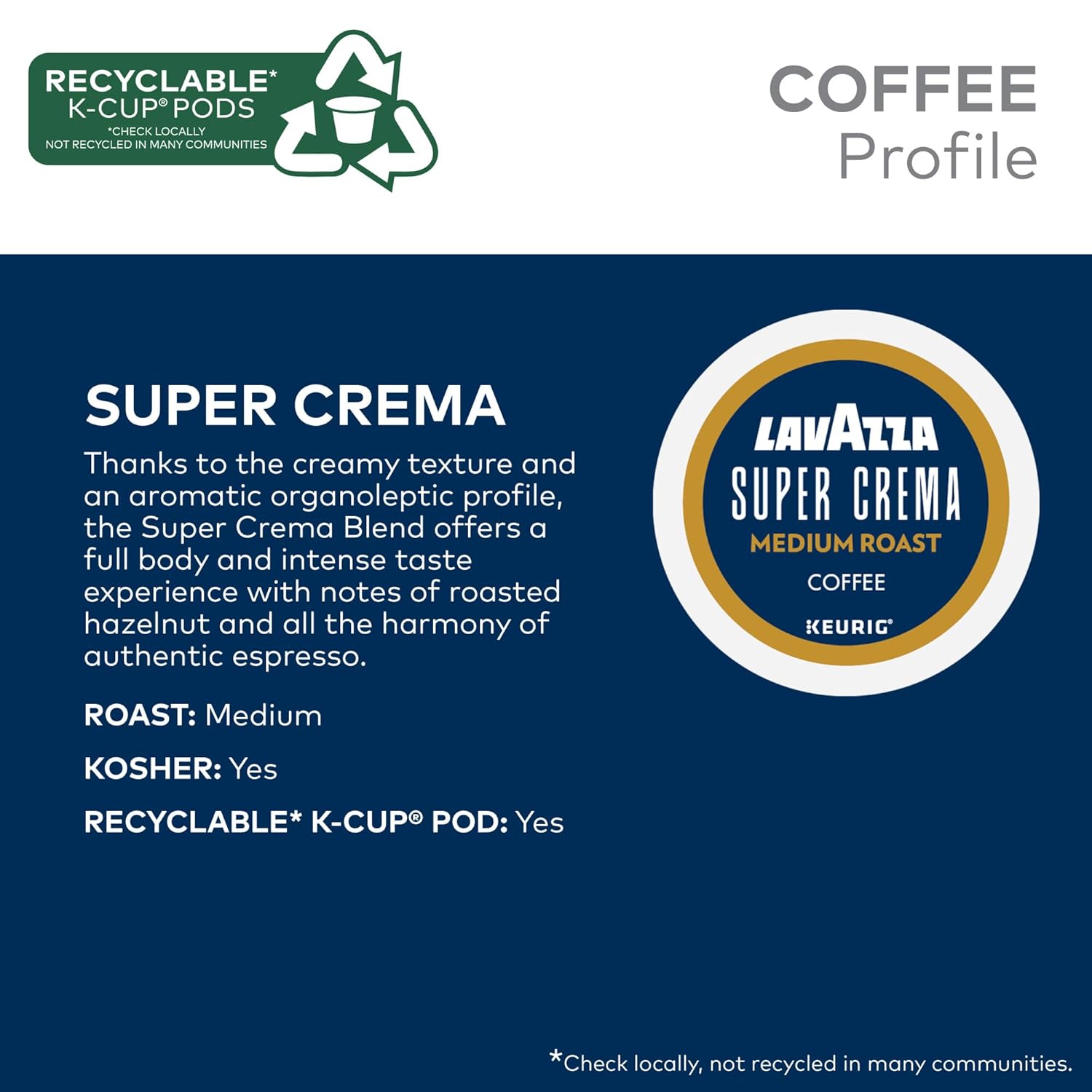 Alternative view of Lavazza Super Crema, Single Serve Keurig® K-Cup® Pods, Medium Espresso Roast Coffee, 96-Count Box