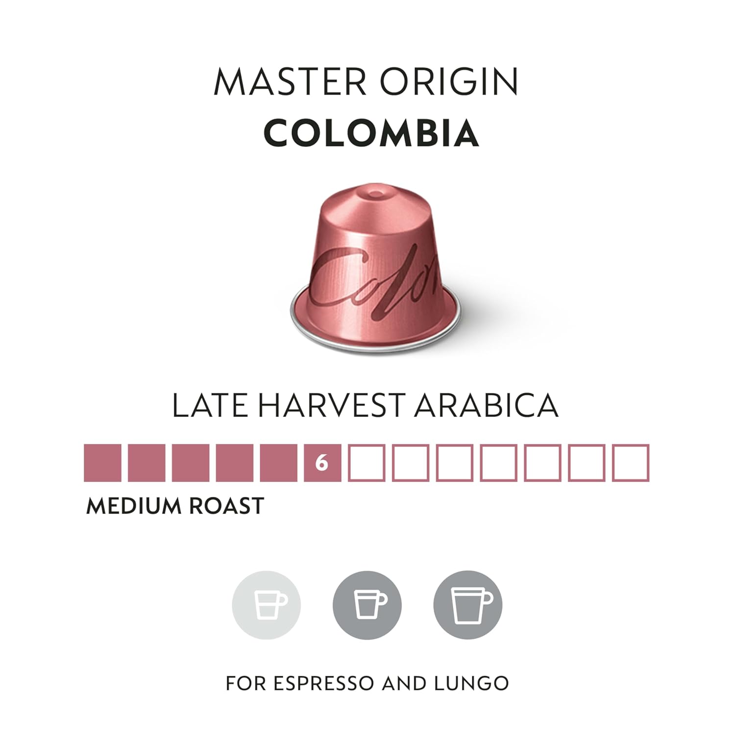 Nespresso Capsules Original, Colombia Master Origin, Medium Roast Coffee, 50 Count Coffee Pods