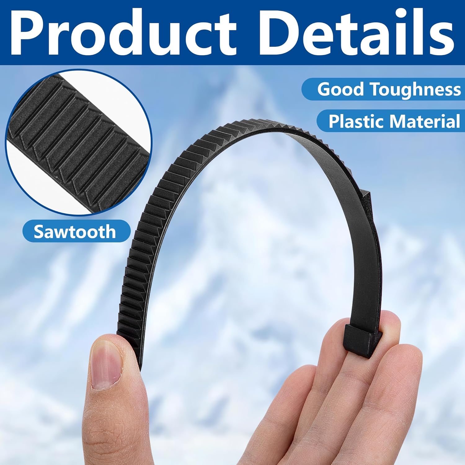 Alternative view of 6 Pcs Snowshoe Straps Kit, Adjustable Skiing Boots Straps Replacement, Snowshoe Bindings for Adult Teen Ski Boot