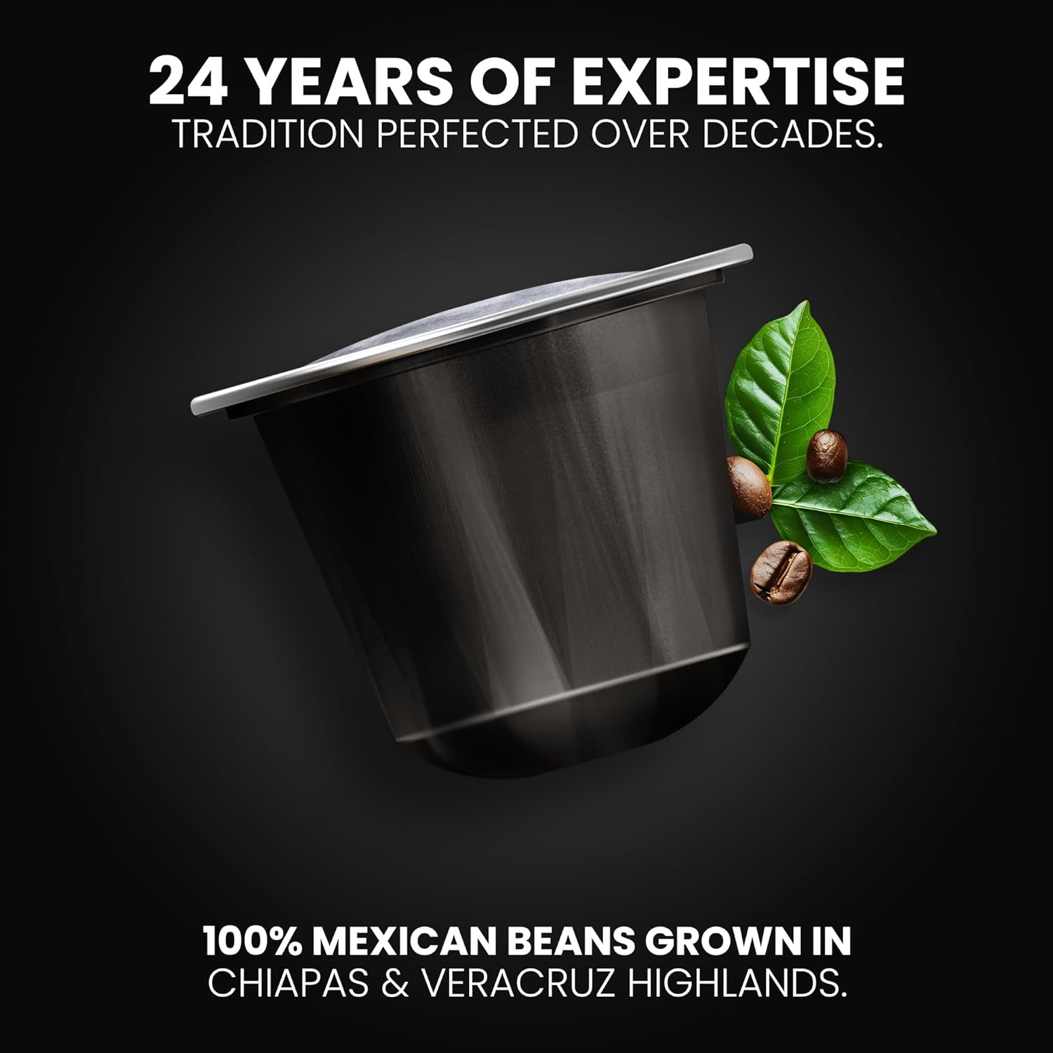 GILA Café Espresso Lungo Aluminum Coffee Capsules u2013 Medium Roast Coffee Pods Compatible with Nespresso Original Machines u2013 100% Mexican Arabica with Hazelnut & Vanilla Notes, 60 Count