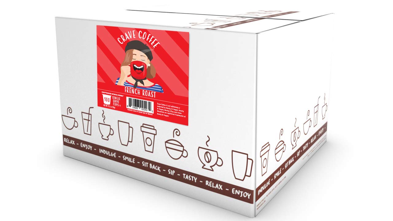 Alternative view of Crave Beverages French Dark Roast Coffee Pods for Keurig K Cup Brewers, 100 Count