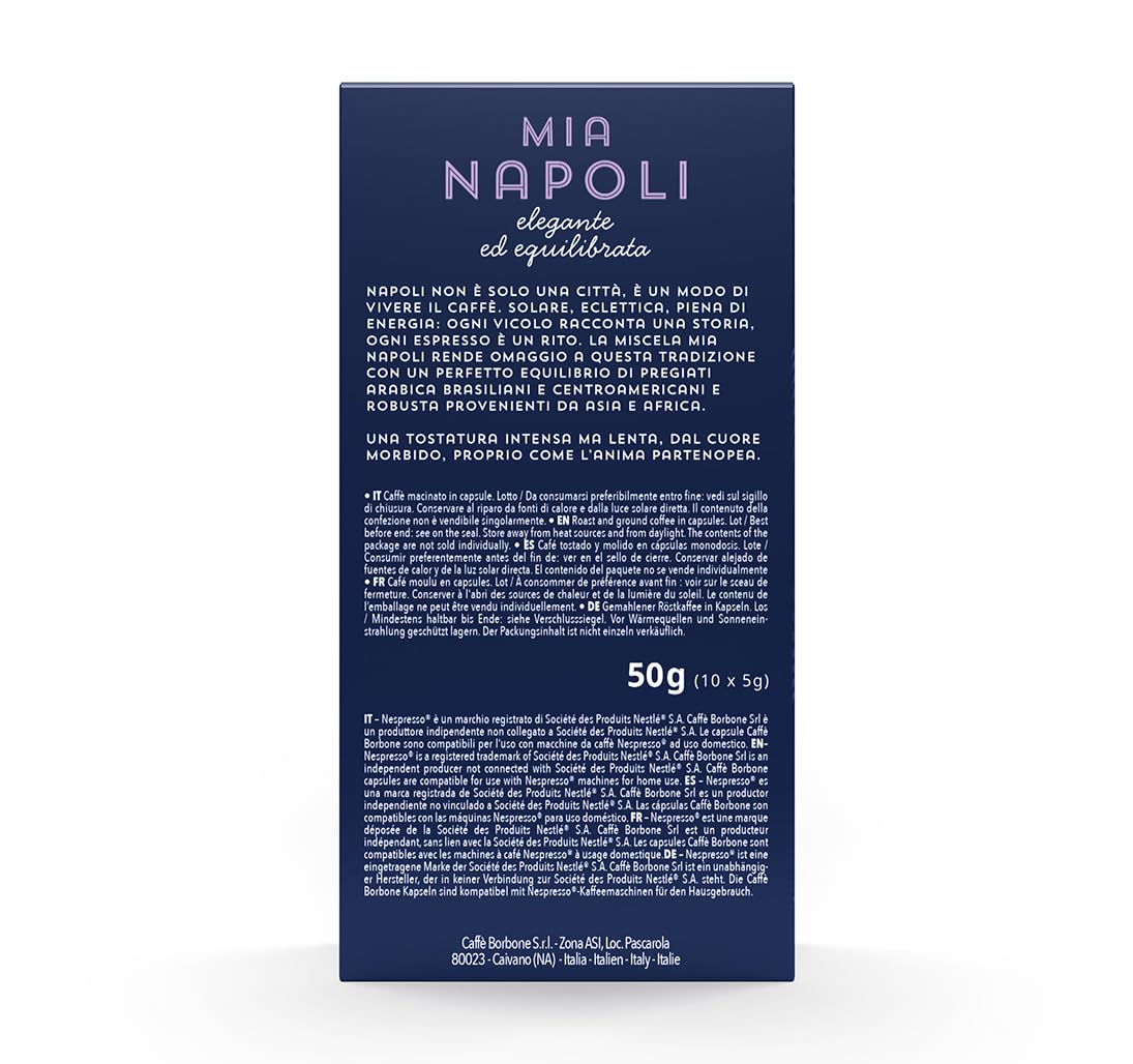 Alternative view of Caffè Borbone Mia Napoli Aluminum Capsules Compatible with Nespresso Original Machines, Medium Roast, 100 Count