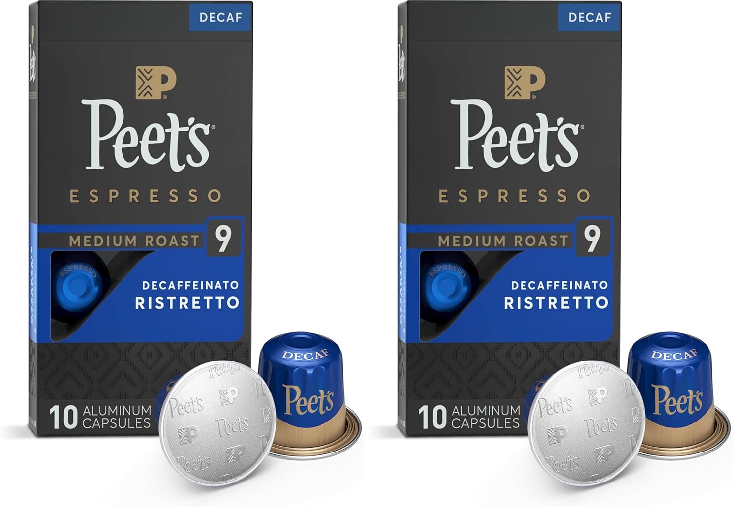 Peet's Coffee, Medium Roast Decaf Espresso Capsules, Compatible with Nespresso Original Machine - Decaf Ristretto Intensity 10, 50 Count (5 Boxes of 10 Espresso Capsules) - Image 9