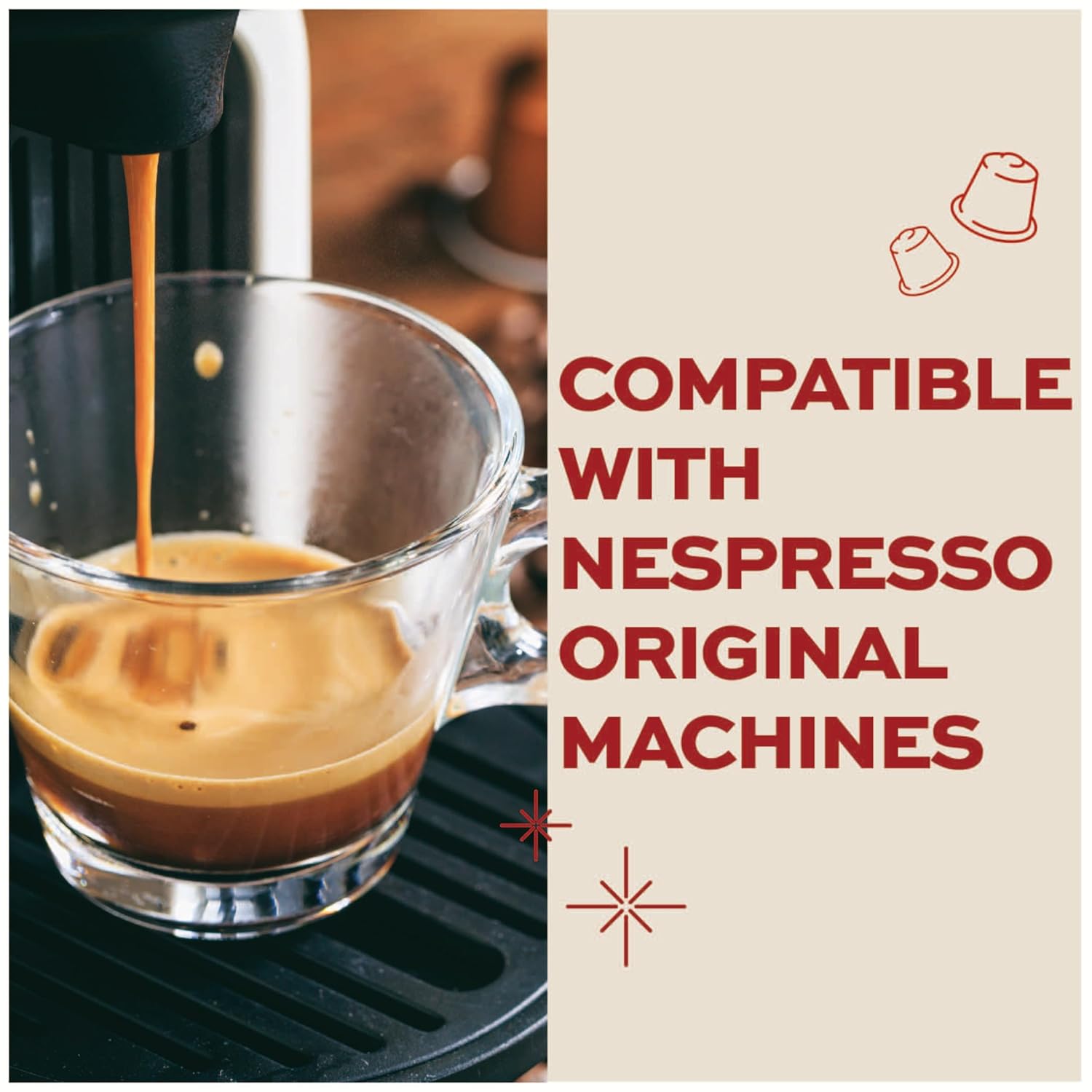 Kimbo Barista Napoli Espresso Aluminium Capsules, Nespresso Compatible | Smooth & Rich Italian Espresso | Medium Dark Roast, 10 Count