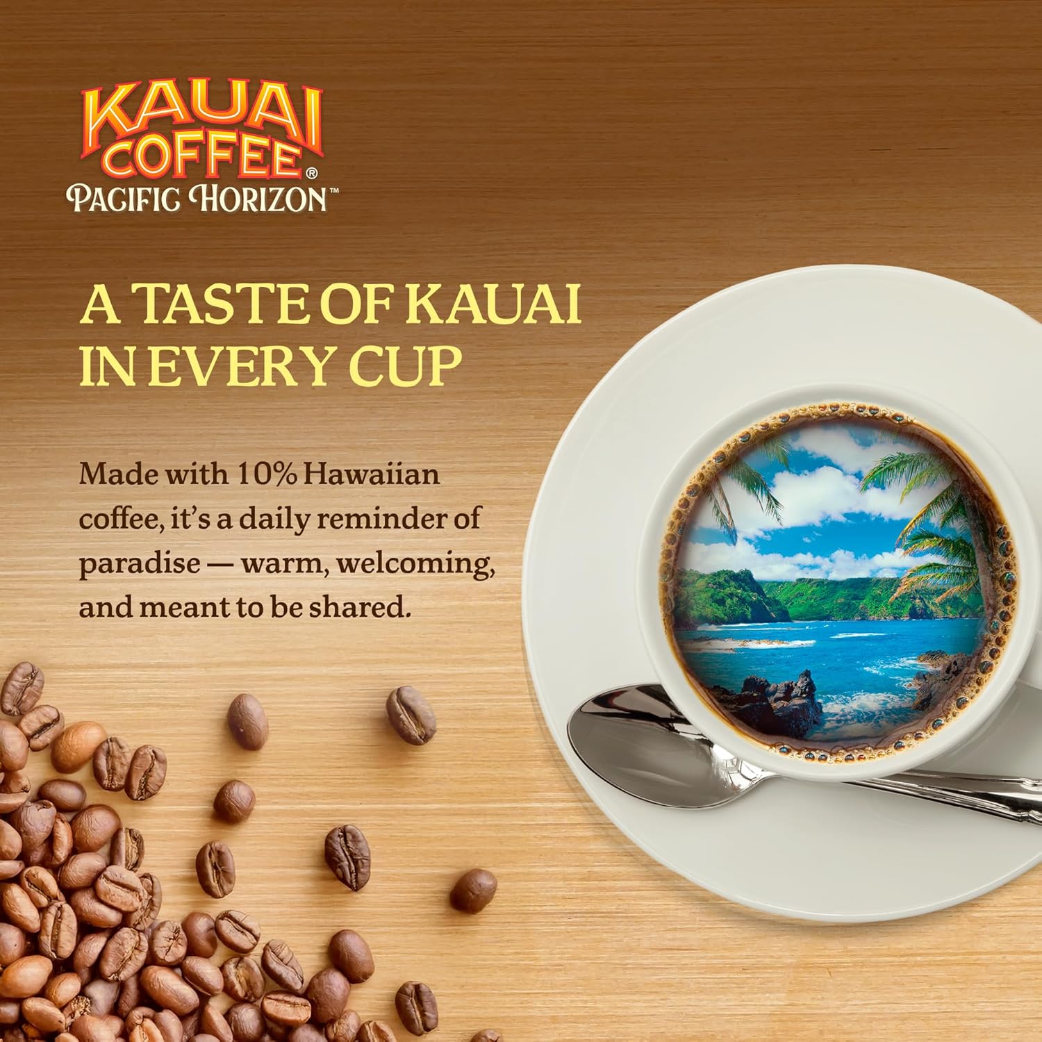 Kauai Coffee Espresso Pods Compatible with Nespresso Original Coffee Makers u2013 Arabica Coffee, 10% Hawaiian u2013 Medium Roast, Floral Notes & Smooth Finish u2013 Wailua Falls, 1 Pack of 10 Espresso Pods