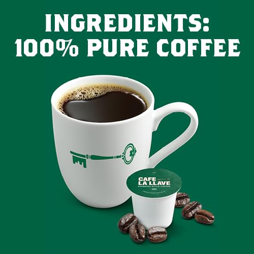Alternative view of Cafe La Llave 24 Count Dark Roast Coffee Pods, Espresso Style, Compatible with Keurig Brewers, Single Serve Rich Bold Flavor