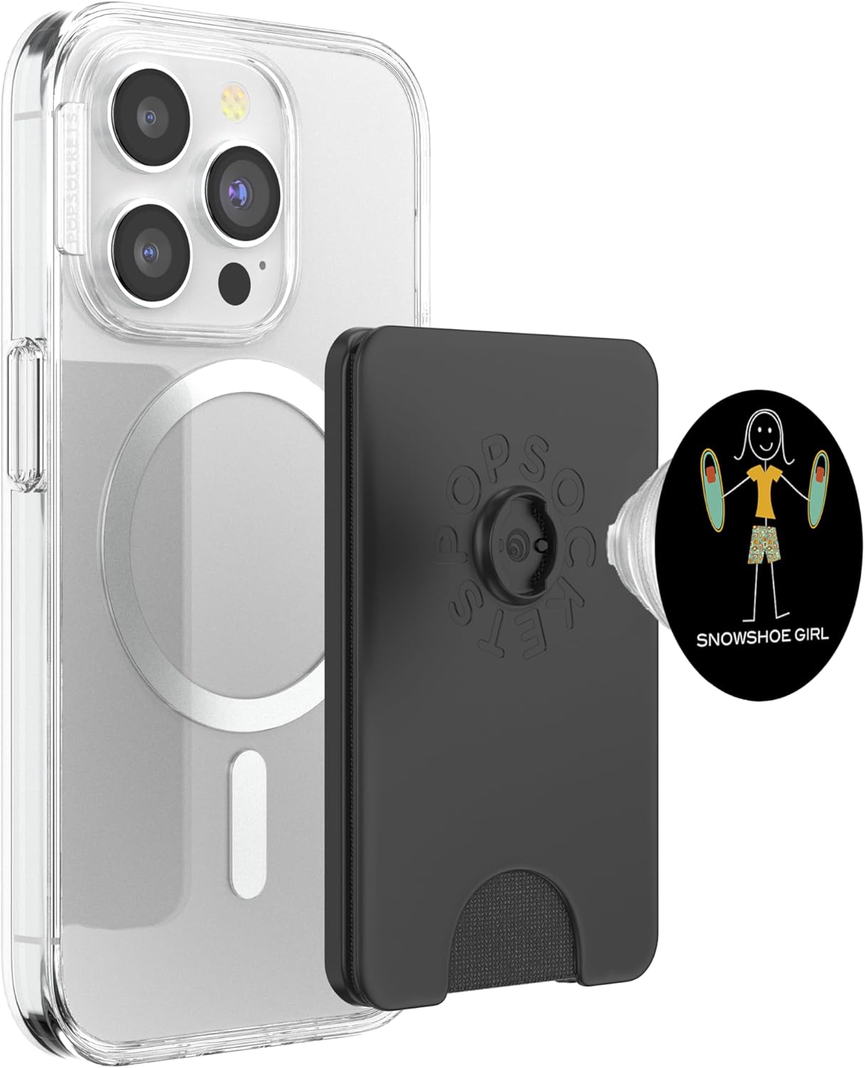 Alternative view of Funny Women Snowshoe Girl Snowshoeing Snowshoer PopSockets PopWallet for MagSafe