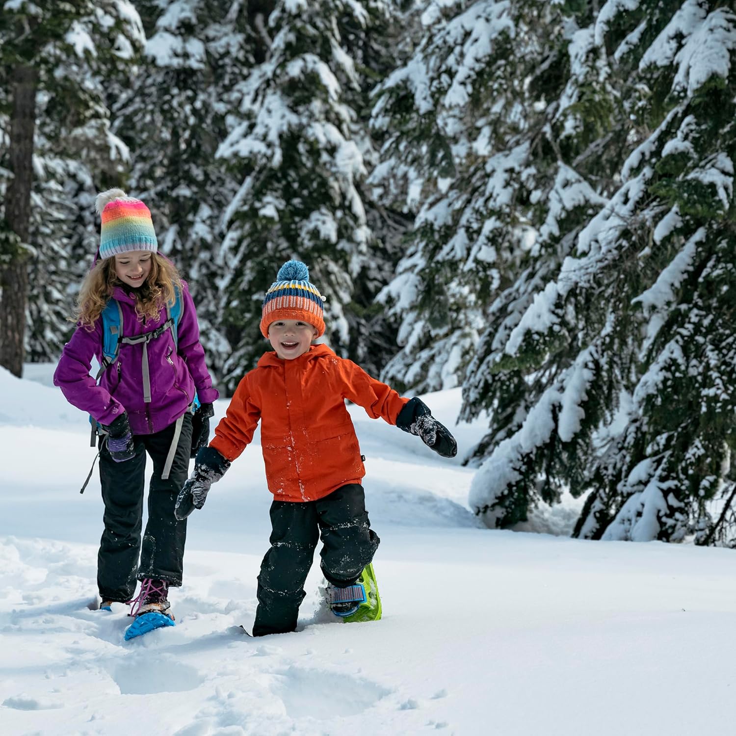 Alternative view of Crescent Moon Kids Snowshoes | Easy 17.5" Foam Snowshoes for Kids to 100 pounds with Secure Hook & Loop Binding, Insulating Rocker Cloud Deck & Durable Ice Spikes