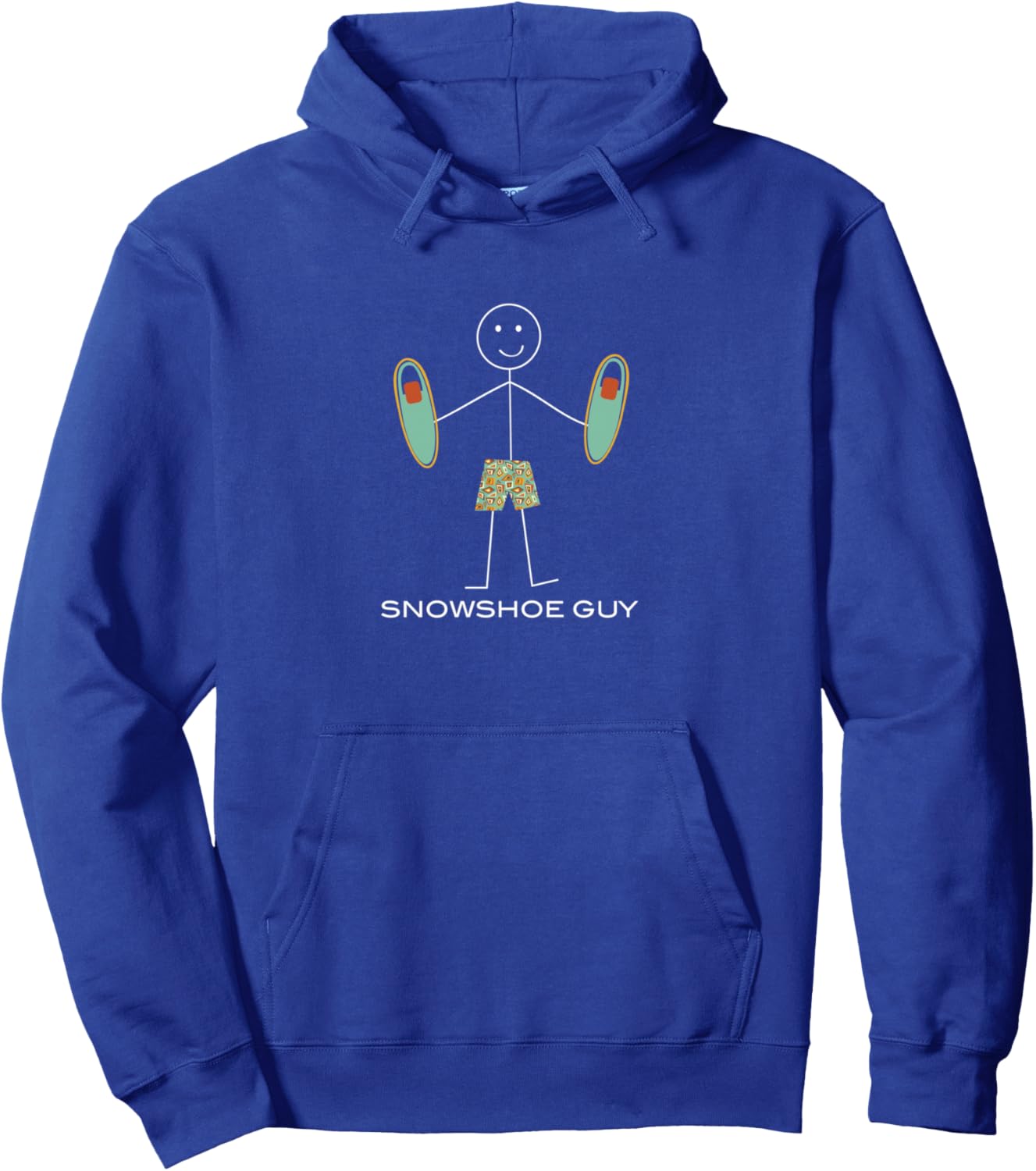 Alternative view of Funny Mens Snowshoe Guy Boys Snowshoeing Snowshoer Pullover Hoodie