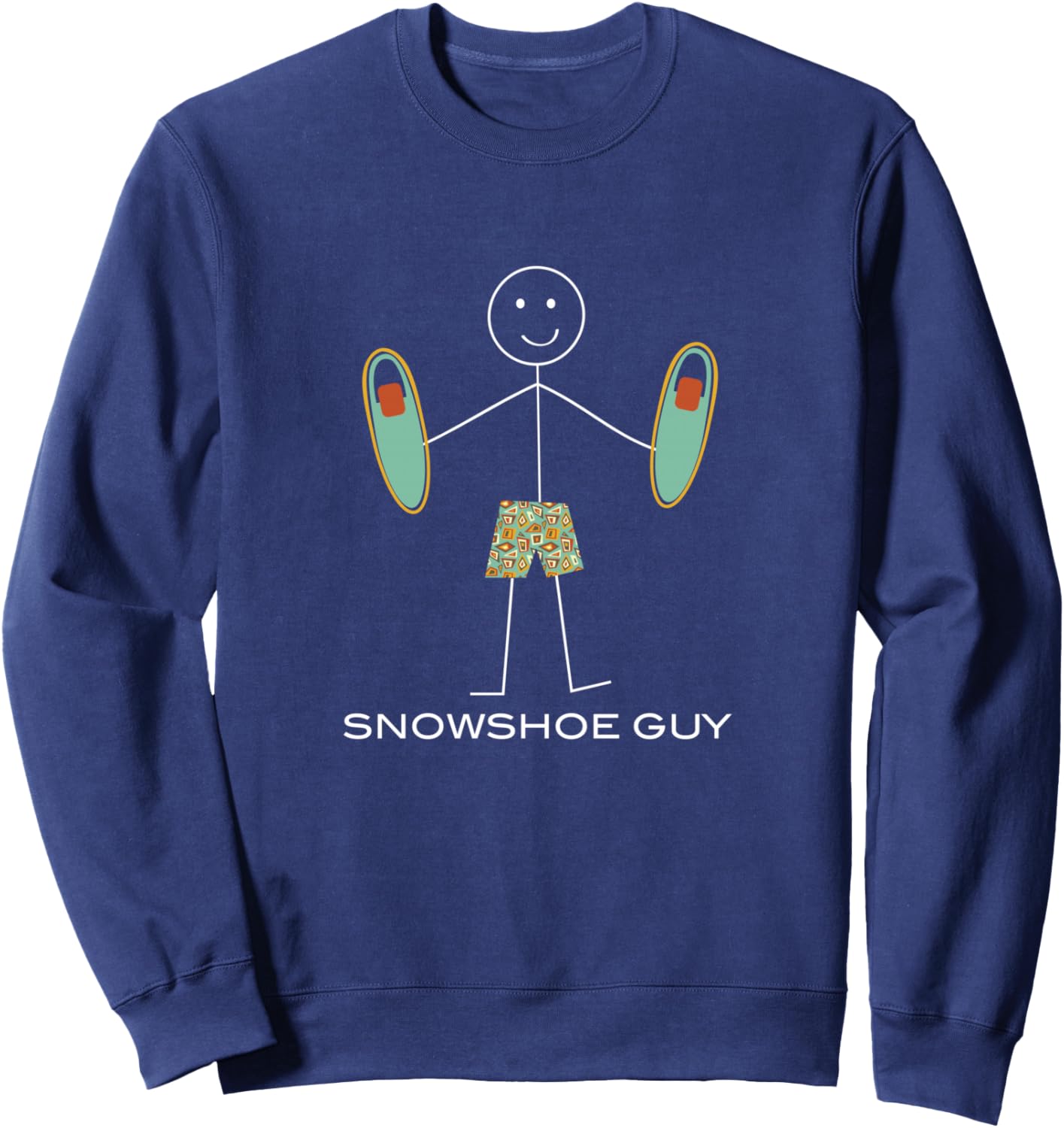 Alternative view of Funny Mens Snowshoe Guy Boys Snowshoeing Snowshoer Sweatshirt