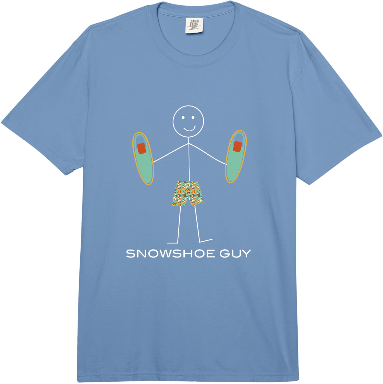 Alternative view of Funny Mens Snowshoe Guy Boys Snowshoeing Snowshoer Comfort Colors Adult Heavyweight