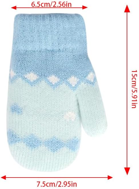 Alternative view of Toddler Magic Winter Full Finger Knit Gloves Stretch Baby Boy Girl Mittens on String Ski Snow Mittens Mitts 3-5 Years