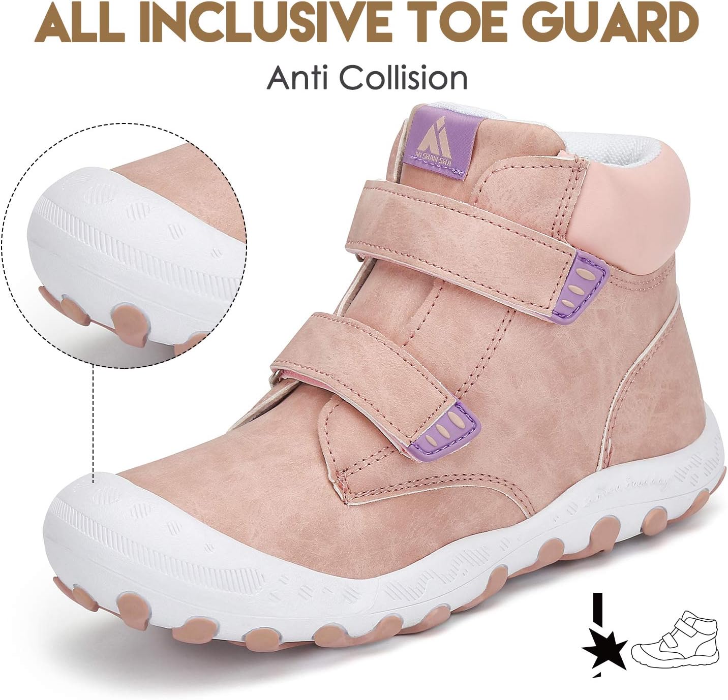 Alternative view of Mishansha Kids Hiking Boots Toddler Girls Boys Hiking Shoes Water-Resistant Anti-Collision Non-Slip Athletic Outdoor Trekking Boots