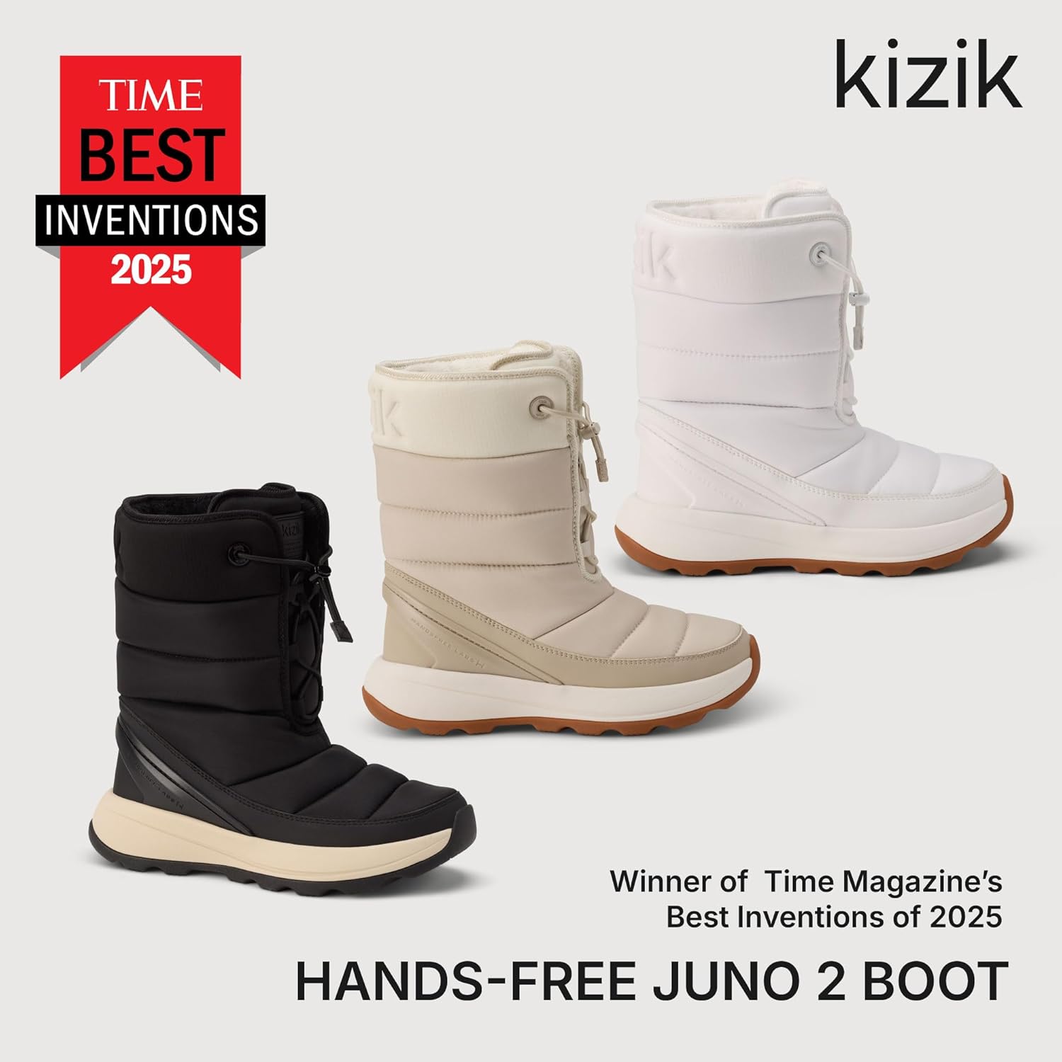 Kizik Juno 2 High Slip On Snow Boots for Women: Durable Rubber Soles for Any Terrain, Faux Fur Lining for Warmth During Winter Daily Wear - Regular Width