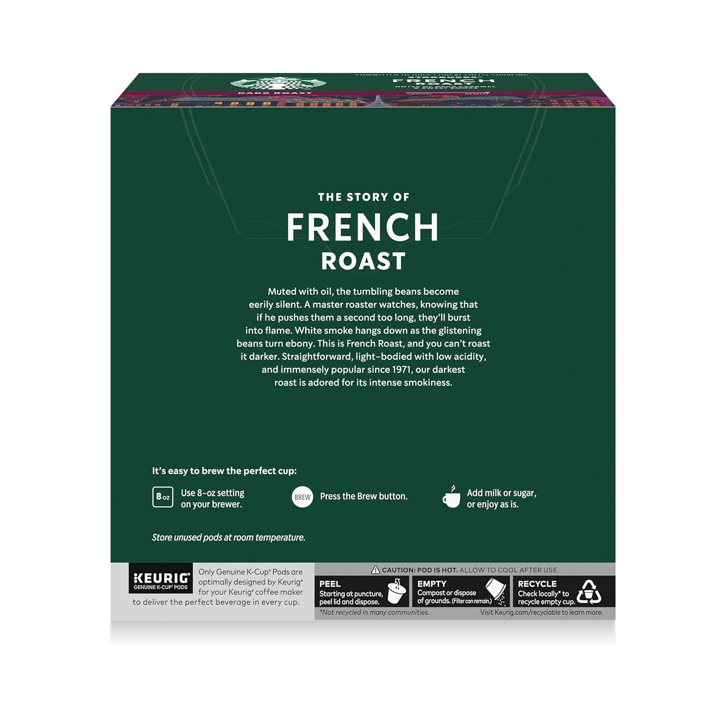 Starbucks K-Cup Coffee Pods, Dark Roast Hot or Iced Coffee, French Roast, 32 Keurig Pods - Image 7