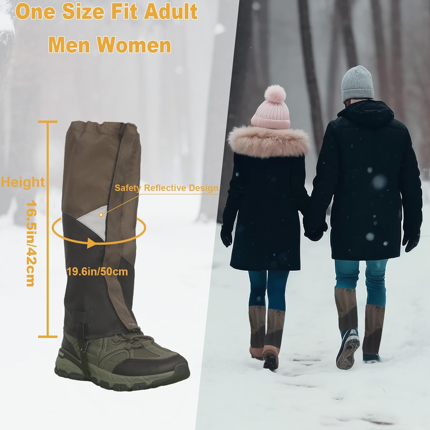 Alternative view of Adjustable Snake Gaiters Men Women Snake Boot Gators Bite Protection Guards Chaps Waterproof Leg Gaiter Hiking Hunting