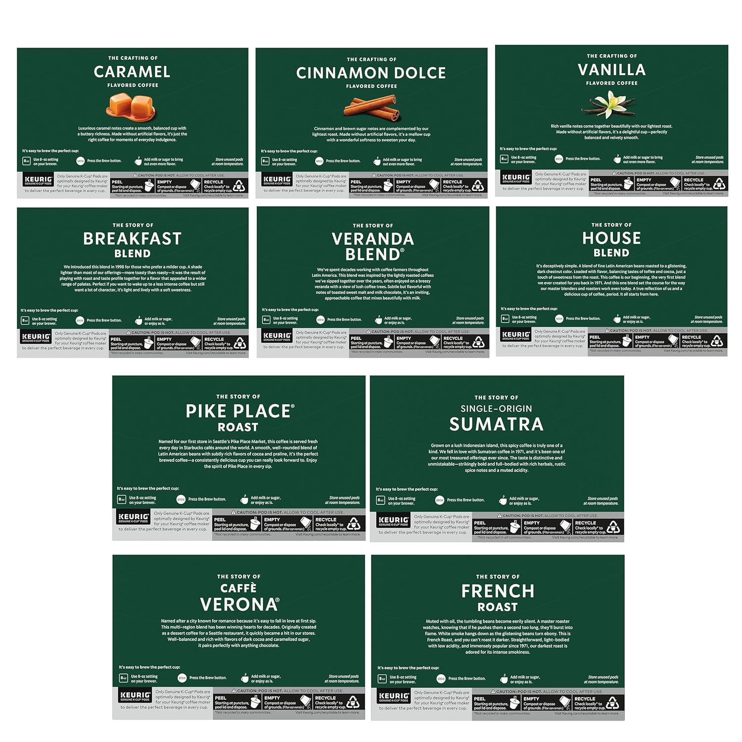 Starbucks K-Cup Coffee Pods, Starbucks Blonde, Medium, Dark Roast and Flavored Hot or Iced Coffee, Variety Pack, 40 Keurig Pods - Image 8