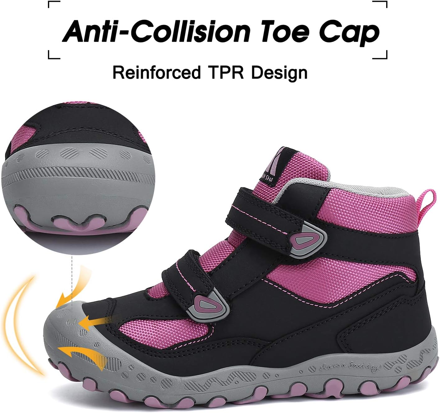 Alternative view of Mishansha Kids Hiking Boots Toddler Girls Boys Hiking Shoes Water-Resistant Anti-Collision Non-Slip Athletic Outdoor Trekking Boots