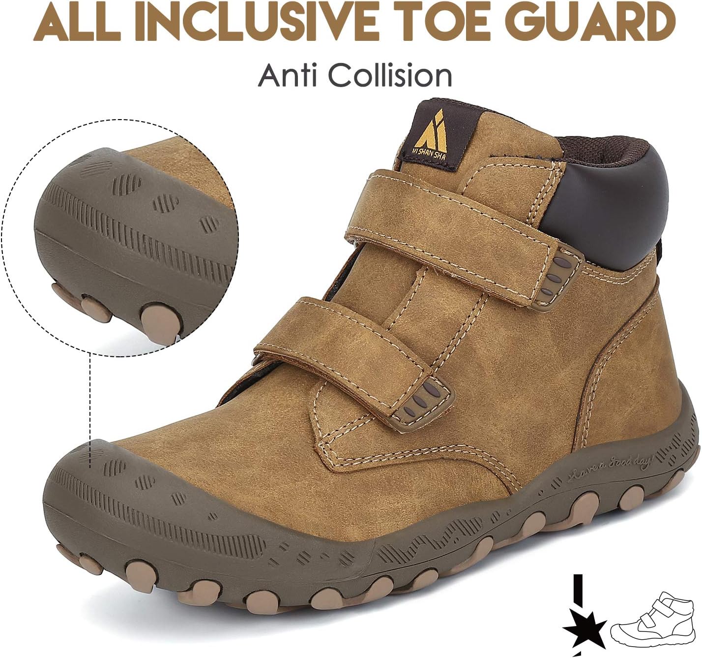 Alternative view of Mishansha Kids Hiking Boots Toddler Girls Boys Hiking Shoes Water-Resistant Anti-Collision Non-Slip Athletic Outdoor Trekking Boots