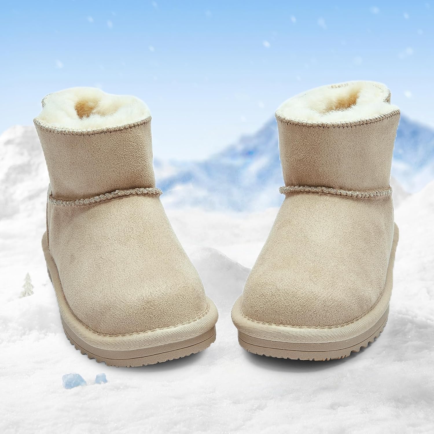Alternative view of Balabala Kids Snow Boots Winter Boots for Girls Water Resistance Boys Snow Boots Girls Boots Faux Fur Suede Boots Warm