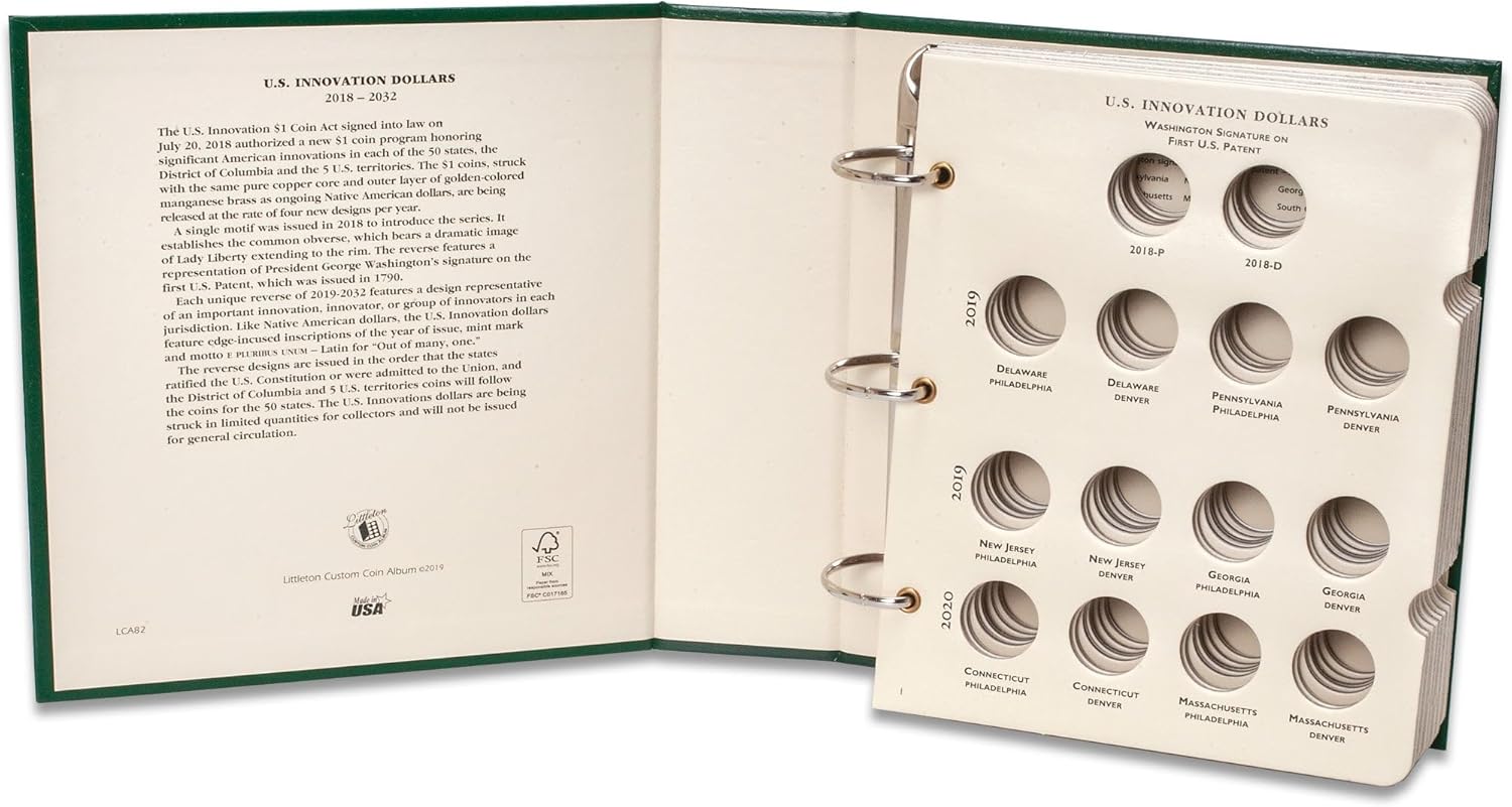 Littleton Coin Company 2018-2032 P&D U.S. Innovation Dollar Album Coin Storage