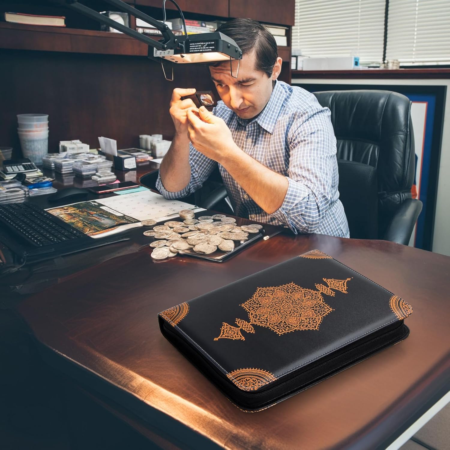 JoyHood Coin Collection Book Holder - 400 Coins Pockets+15 Bills Pockets, Coin Display Organizer Storage Album for 20/25/ 27/30/38mm Coin