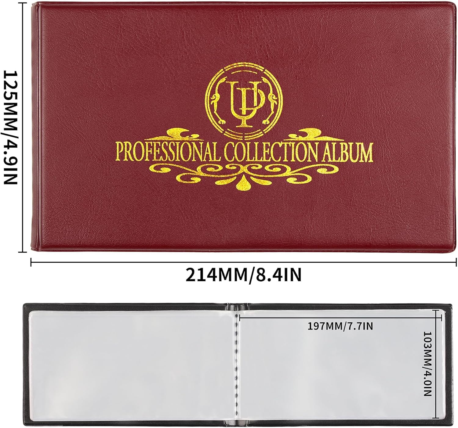 Alternative view of 40 Pockets Banknote Collecting Album - 20 Sheets Clear Currency Dollar Bill Holders Paper Money Storage Book Collection Supplies Double-Sided Pages AN04RE