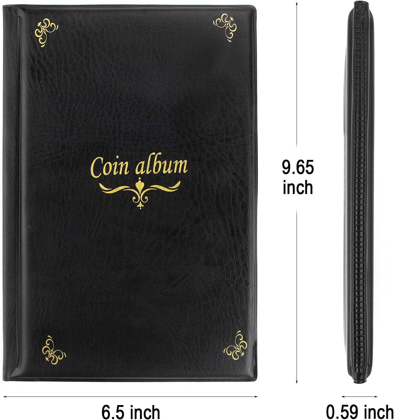 CenterZ 150 Pockets Coin Album, Penny Collecting Book, Souvenir Coins Collection Holder, Ideal for Pressed Pennies Passport, Hobby Coin Collector, Money Specie Display Storage Case (English, Black)