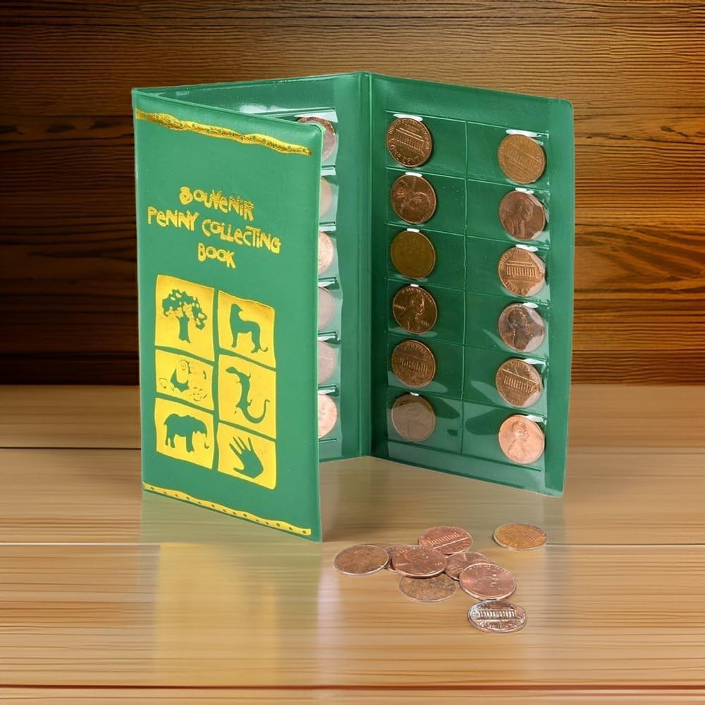 Rhode Island Novelty Green Zoo Penny Collecting Book One Per Order