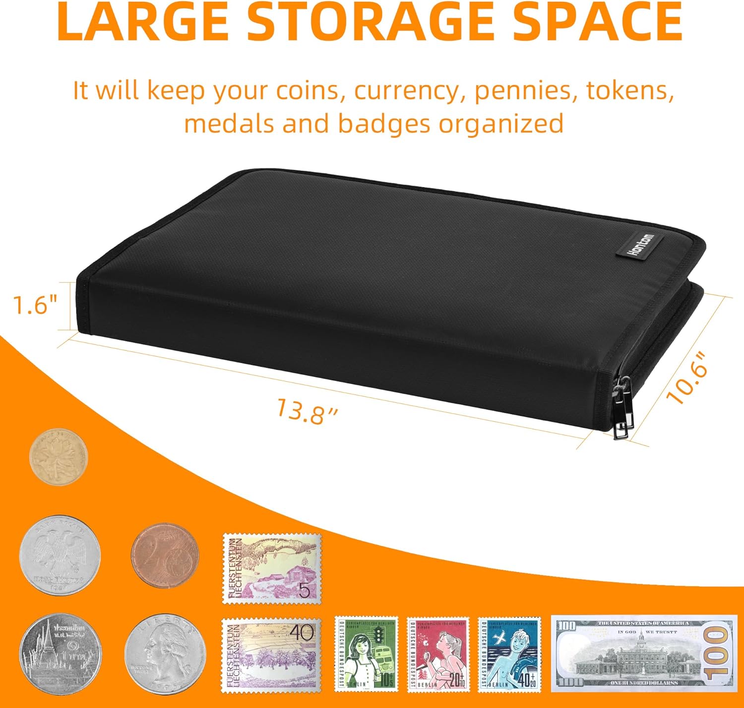 Coin Collection Album Holder for Collectors, 400 Pockets Fireproof Coin Collection Book & 36 Paper Money Organizer Binder for Coin Currency Collection Supplies,Pennies,Bill,Tokens,Badges