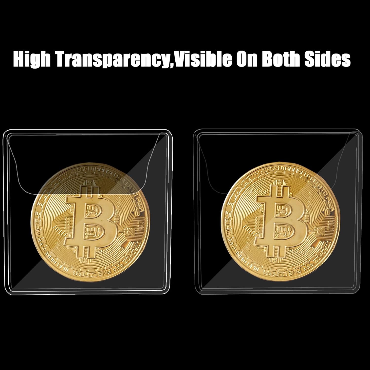 Alternative view of Ysglory 150Pcs Single Pocket Coin Flips Clear Coin Collector Protectors Individual Plastic Sleeves Holders Small Coin Pouch for Jewelry Storage Currency Collectors (2.2 x 2.2 Inch) (Rectangular)