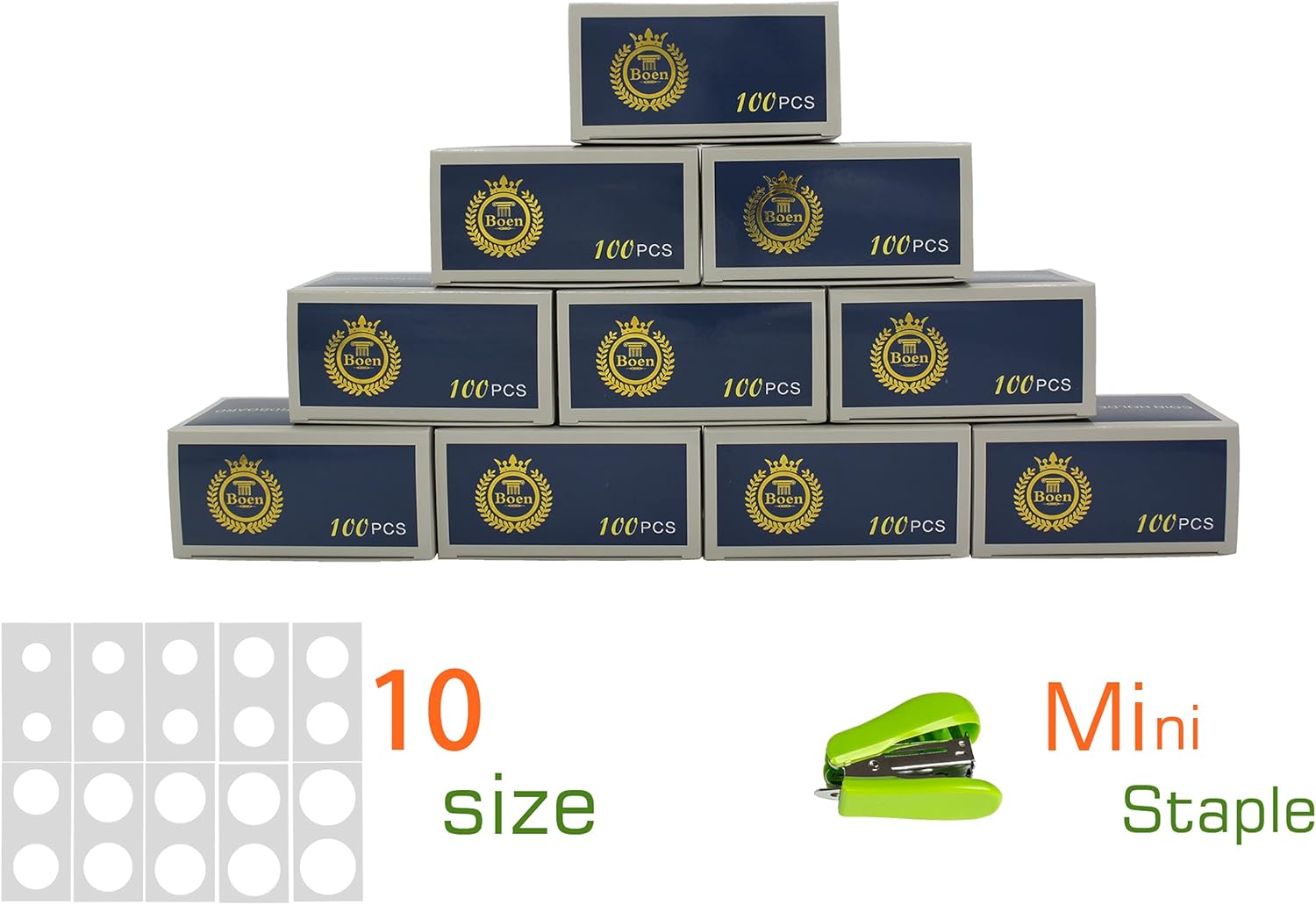 Alternative view of Boen Coin Flips 10 Assorted Sizes 1000Pcs Coin Holders for Colletors The Coin Collection Supplies Include A Mini Stapler The Coin Cardboard Coin Flips for Coin Collection (10 Assorted Size 1000pcs)